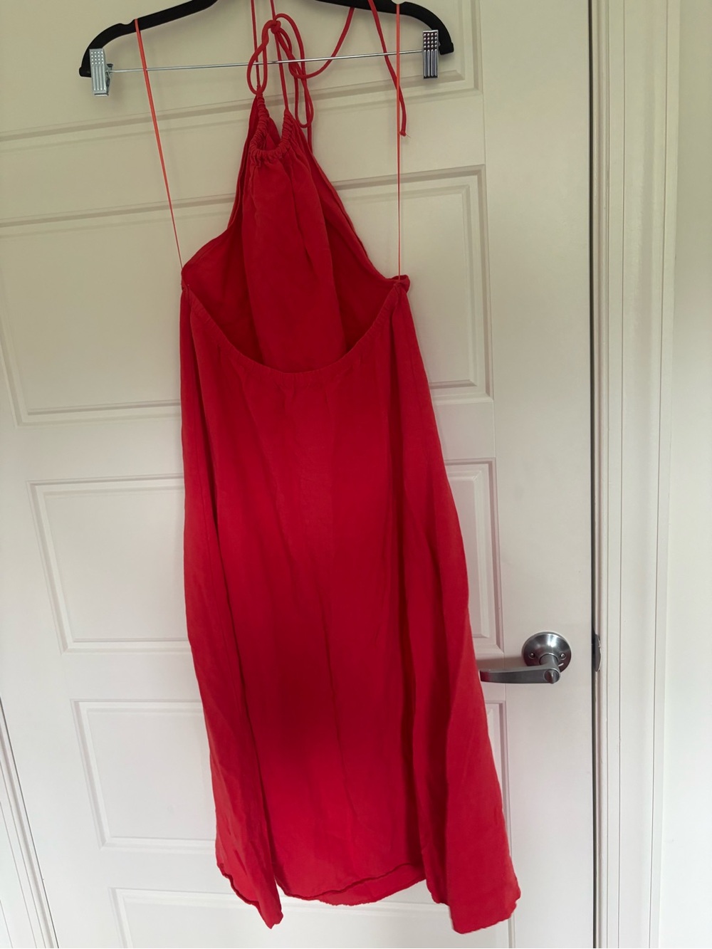 Red Linen-Blend halter dress - Picture 5 of 6
